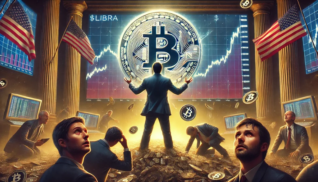 Pérdidas millonarias en el mercado cripto en Argentina tras el lanzamiento de $LIBRA de Javier Milei. (Arte IA Ilustrativo)