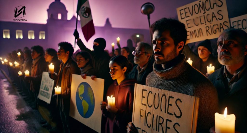 Activistas en México: Una lucha silenciada por la violencia y la aquiescencia institucional 2 Los asesinatos de activistas en México son un síntoma de una contradicción sistemática (Visual: IA Arte Viceversa News)