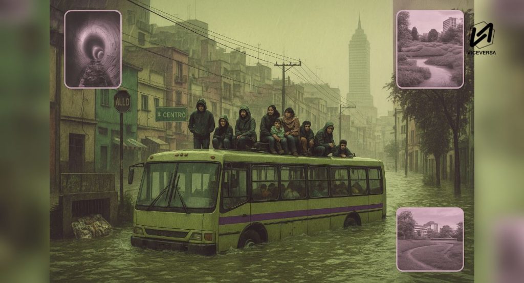 Inundaciones colapsan México por red de drenaje de más de 80 años 4 Las inundaciones han llegado a dejar en evidencia la red de drenaje deficiente y la falta de servicios de recolección de basura.