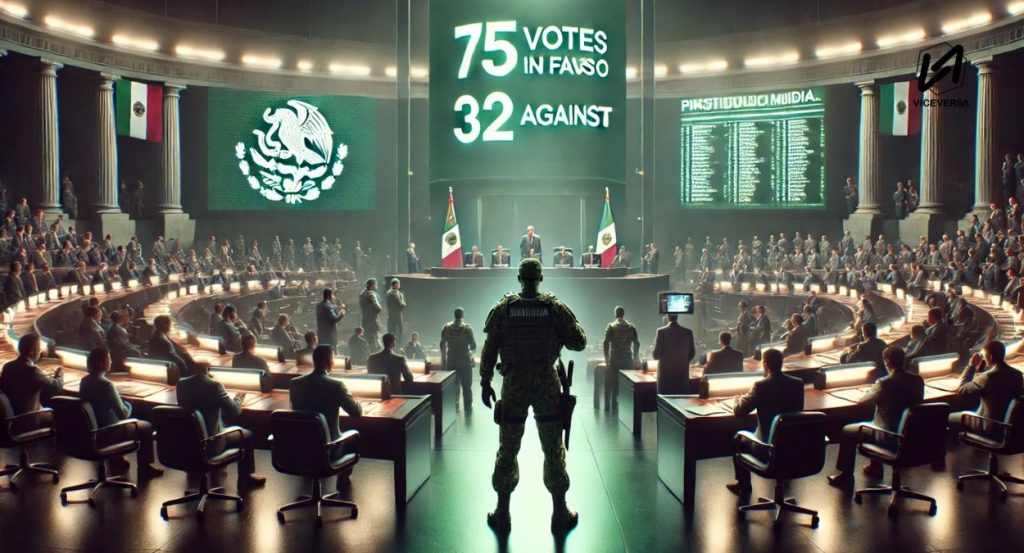 El Senado de México aprueba Ley de la Guardia Nacional 2025; pendientes leyes secundarias sobre derechos humanos (Visual: IA - Viceversa News)