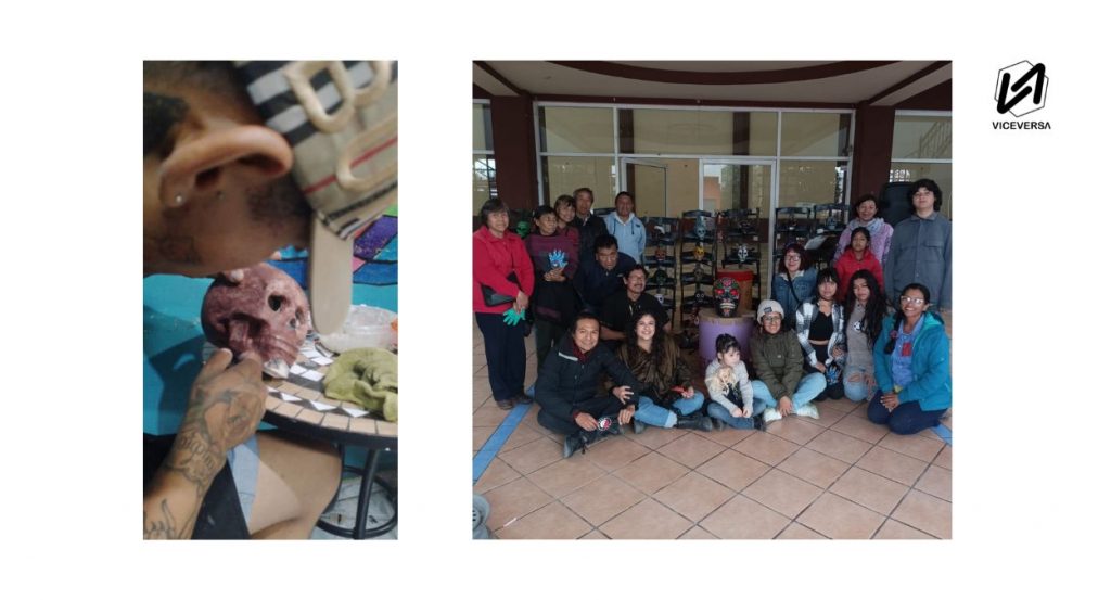 Colectivo Tzompantli crea cráneos y comunidad en la "Capital del Mundo" Tultepec 4 Tzompantli Colectivo ha contado con el apoyo de la comunidad de la Capital del Mundo y de varios artistas de Tultepec, Edomex (Visual: Tzompantli Colectivo -ViceversaNews)