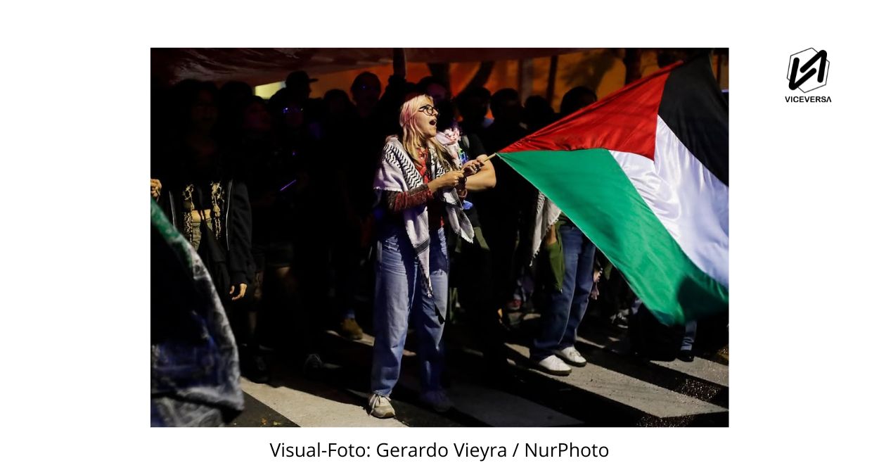 Marcha México-Palestina a 3 años de la "falla de seguridad" del Estado de Israel ante Hamás (Visual-Foto: Gerardo Vieyra / NurPhoto)